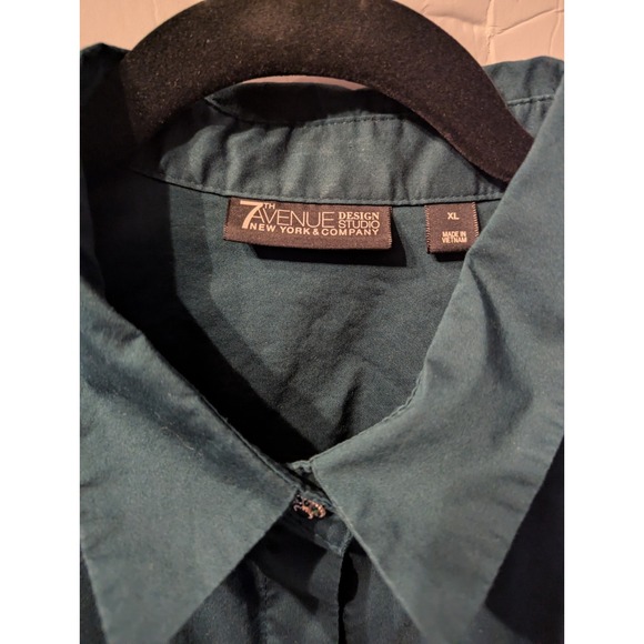 7th Avenue Design Studio‎ New York &Co. Long Sleeves Dress Shirt Dark Green - Picture 2 of 5